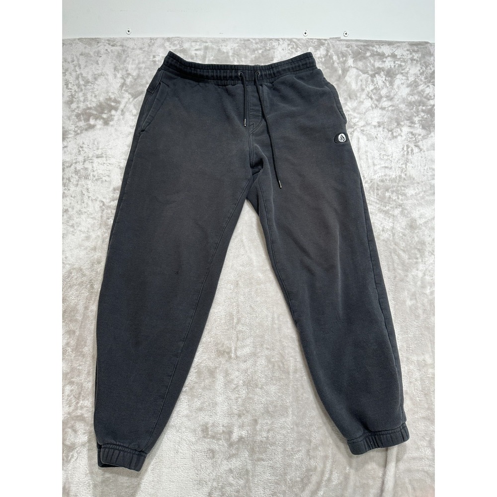 Volcom True To This Black Joggers Pants Size Medium‎ Tapered Leg Stone Pockets
